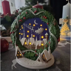 Keramik Weihnachtlicht - Lichterkette - Weihnachtsdekoration -