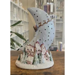 Keramik Windlicht - Weihnachtszauber - Winter - Nicolaus - Beleuchtung -