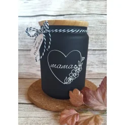 Keramikdose mit Bambusdeckel zum Muttertag ~ Vorratsglas ~ Süßigkeitenglas ~ Aufbewahrungsglas ~ Herz