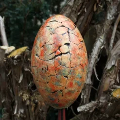 Keramikei Osterei zartes pastellbunt Ei zum Aufstecken für Stab