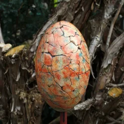 Keramikei Osterei zartes pastellbunt Ei zum Aufstecken für Stab