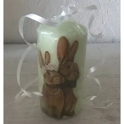 Kerze 11 cm mint einzigartig  Geschenk  upcycling  Unikat - OSTERPAAR