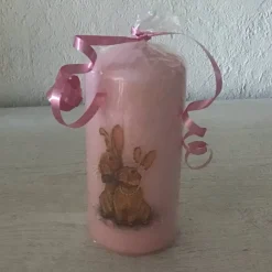 Kerze 11 cm rosa einzigartig  Geschenk  upcycling  Unikat - kleines OSTERPAAR