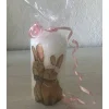Kerze 11 cm weiß einzigartig  Geschenk  upcycling  Unikat - OSTERPAAR