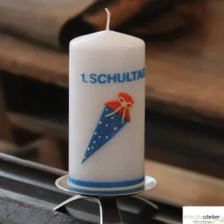 Kerze Einschulung mit Schultüte, Einschulungskerze, Kerze erster Schultag, Geschenk Schulanfang personalisierbar