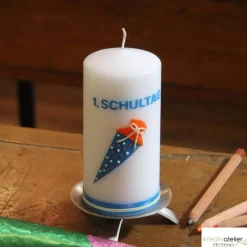 Kerze Einschulung mit Schultüte, Einschulungskerze, Kerze erster Schultag, Geschenk Schulanfang personalisierbar