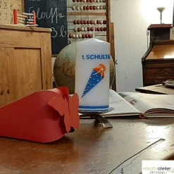 Kerze Einschulung mit Schultüte, Einschulungskerze, Kerze erster Schultag, Geschenk Schulanfang personalisierbar