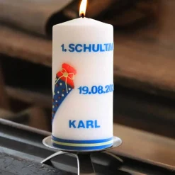 Kerze Einschulung mit Schultüte, Einschulungskerze, Kerze erster Schultag, Geschenk Schulanfang personalisierbar