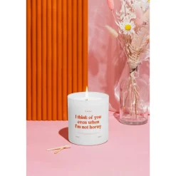 Kerze mit Spruch I think of you, Duftkerze im Glas, Geschenk für ihn, Rapswachs Kerze, Herzensmensch, Geschenksideen