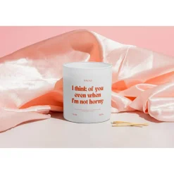 Kerze mit Spruch I think of you, Duftkerze im Glas, Geschenk für ihn, Rapswachs Kerze, Herzensmensch, Geschenksideen