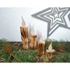 Kerzen aus Holz, rustikal geflammt, 4er-Set / Weihnachtsdeko / Holzdeko / Advent / Weihnachten