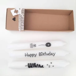 Kerzen zum Geburtstag | Spruch | Happy Birthday | Geschenk | Tischdeko | inklusive Verpackung