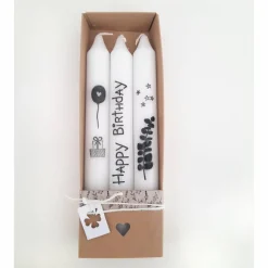 Kerzen zum Geburtstag | Spruch | Happy Birthday | Geschenk | Tischdeko | inklusive Verpackung