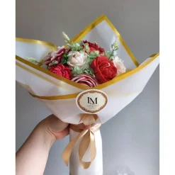 Kerzenblumenstrauß aus Sojawachs – Handgemachte Blumenkerzen – Romantische Dekoration – Geschenk für Muttertag