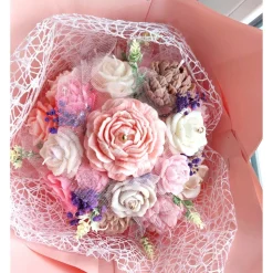 Kerzenblumenstrauß aus Sojawachs – Handgemachte Blumenkerzen – Romantische Dekoration – Geschenk für Muttertag