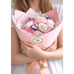 Kerzenblumenstrauß aus Sojawachs – Handgemachte Blumenkerzen – Romantische Dekoration – Geschenk für Muttertag