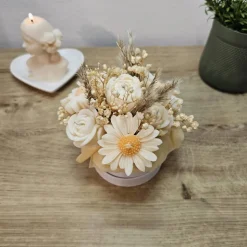 Kerzenblumenstrauß Rapswachs | Vegane Blumen Kerze in Box | Goldene Wiese | Ewiger Strauß | Geschenk für sie