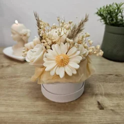 Kerzenblumenstrauß Rapswachs | Vegane Blumen Kerze in Box | Goldene Wiese | Ewiger Strauß | Geschenk für sie