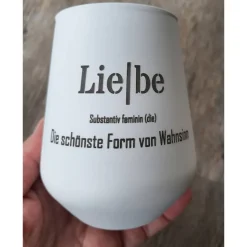 Kerzenglas / Windlicht / Liebe / Die schönste Form von Wahnsinn / Weiss