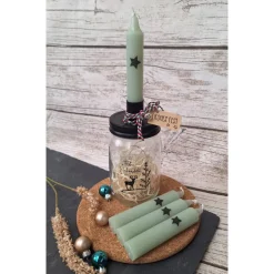 Kerzenglas "Frohe Weihnachten" ~ Deko Kerzenhalterglas ~ Kerze mit Kerzenhalter