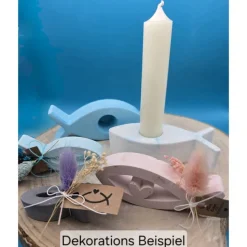 Kerzenhalter Fisch aus Raysin in Pastell – Einzigartige Deko & sanftes Licht