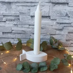 Kerzenhalter Kommunion aus Raysin – Handgefertigt mit Fisch Symbol, perfekt für Stabkerzen & festliche Anlässe