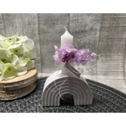 Kerzenhalter Regenbogen „Schön dass du da bist“ Baby Geburt Kerzen Dekoration Deko Geschenk Geschenkidee Handmade