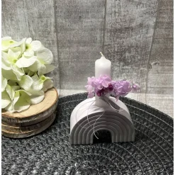 Kerzenhalter Regenbogen „Schön dass du da bist“ Baby Geburt Kerzen Dekoration Deko Geschenk Geschenkidee Handmade