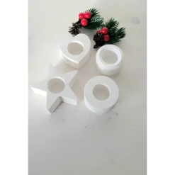 Kerzenhalter Set / Kerzenständer / Raysin Deko / Geschenk zu Weihnachten / Skandi Deko / Weihnachtsdeko schwarz weiß Ker