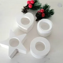 Kerzenhalter Set / Kerzenständer / Raysin Deko / Geschenk zu Weihnachten / Skandi Deko / Weihnachtsdeko schwarz weiß Ker