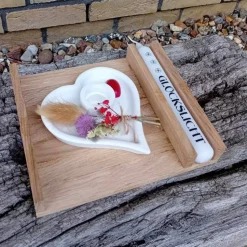 Kerzenset "Glückslicht" aus herzförmigem Kerzenhalter und Stabkerze als Geschenk für verschiedene Anlässe