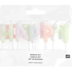Kerzen-Set Happy Birthday für Geburtstagskuchen