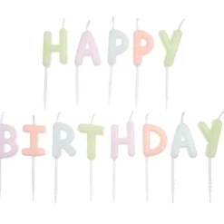 Kerzen-Set Happy Birthday für Geburtstagskuchen