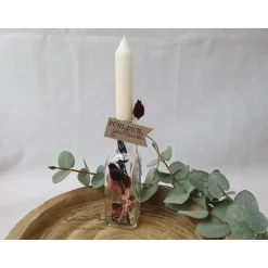 Kerzenständer - Glasflaschen befüllt mit Trockenblumen und Anhänger, Frühlingsdeko, Muttertagsgeschenk, Freundin