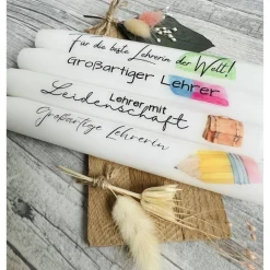 Kerzentattoo LEHRERIN, A4, Wasserschiebefolie, Kerzenfolie, Kerzensticker, Tattoofolie, Schule, Lehrer, Kerzendeko