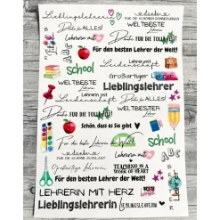 Kerzentattoo LEHRERIN, A4, Wasserschiebefolie, Kerzenfolie, Kerzensticker, Tattoofolie, Schule, Lehrer, Kerzendeko