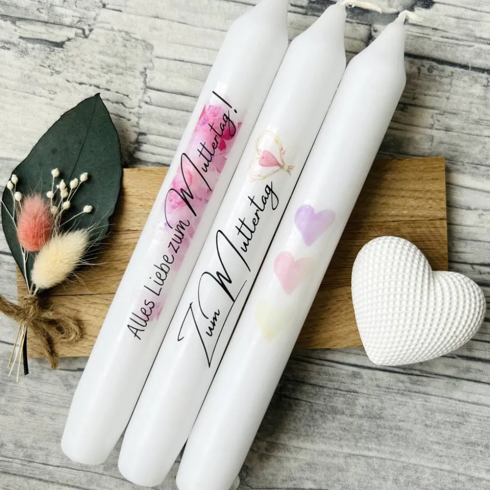 Kerzentattoo MUTTERTAG, A4, Wasserschiebefolie, Kerzenfolie, Kerzensticker, Tattoofolie, Mama, Mutti, Kerzen beschriften