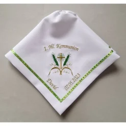 Kerzentuch, Kerzenrock für Kommunionkerze,Taufkerze, personalisiert