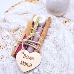 Kerzenverpackung Holz | Geschenk beste Freundin | Geschenkset Kerze | Geschenk Geburtstag  | Beste Schwester | Kerzen Kl