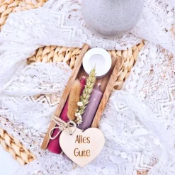 Kerzenverpackung Holz | Kerzen Geschenk Wohndeko | Geschenkset Gesburtstag | Geschenk Freundschaft | Kerzen Klötzchen |