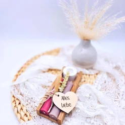 Kerzenverpackung Holz | Kerzen Geschenk Wohndeko | Geschenkset Gesburtstag | Geschenk Freundschaft | Kerzen Klötzchen |