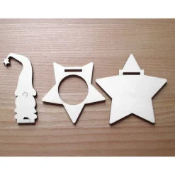 Kerzen-Wichtel Kuno mit Teelicht-Stern, Steckset aus Holz