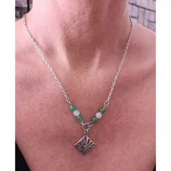 Kette, Dirndlkette, Damenkette, Collier, Jade, Trachtenschmuck, Halskette, 22