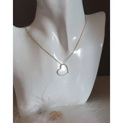 Kette Herz Gold, bicolor Herzkette Silber vergoldet