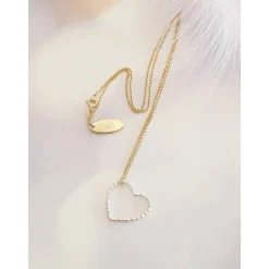 Kette Herz Gold, bicolor Herzkette Silber vergoldet