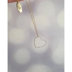 Kette Herz Gold, bicolor Herzkette Silber vergoldet