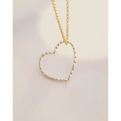 Kette Herz Gold, bicolor Herzkette Silber vergoldet