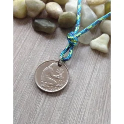 Kette mit einem alten 50-Pfennig-Stück - nettes Geschenk zum Geburtstag / Jubiäum