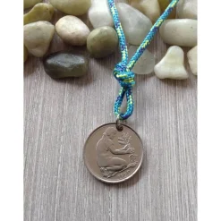 Kette mit einem alten 50-Pfennig-Stück - nettes Geschenk zum Geburtstag / Jubiäum