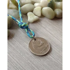 Kette mit einem alten 50-Pfennig-Stück - nettes Geschenk zum Geburtstag / Jubiäum